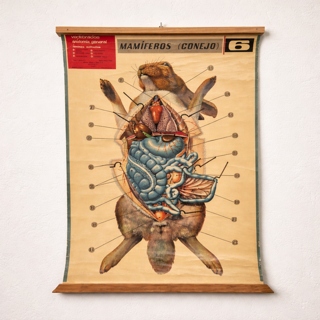 LAMINA DE ANATOMIA ESCOLAR CONEJO