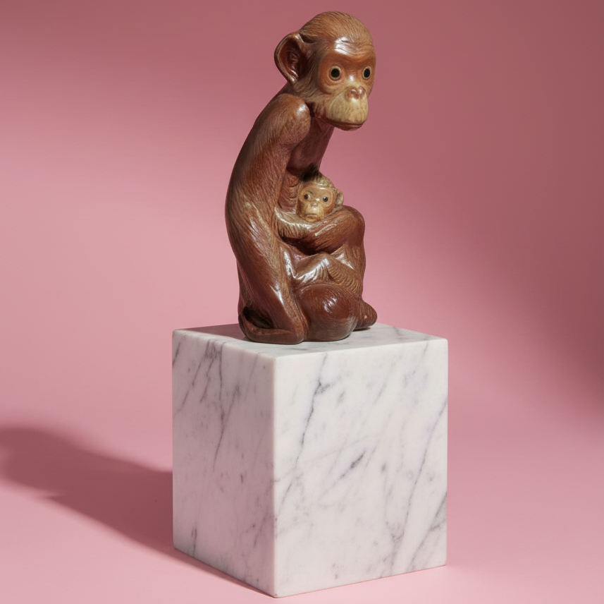 LLADRÓ . CHIMPANCÉ CON SU CRÍA.