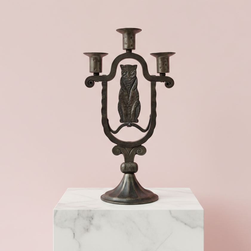 GOBERG . CANDELABRO HIERRO HUGO BERGER . 1910´s.